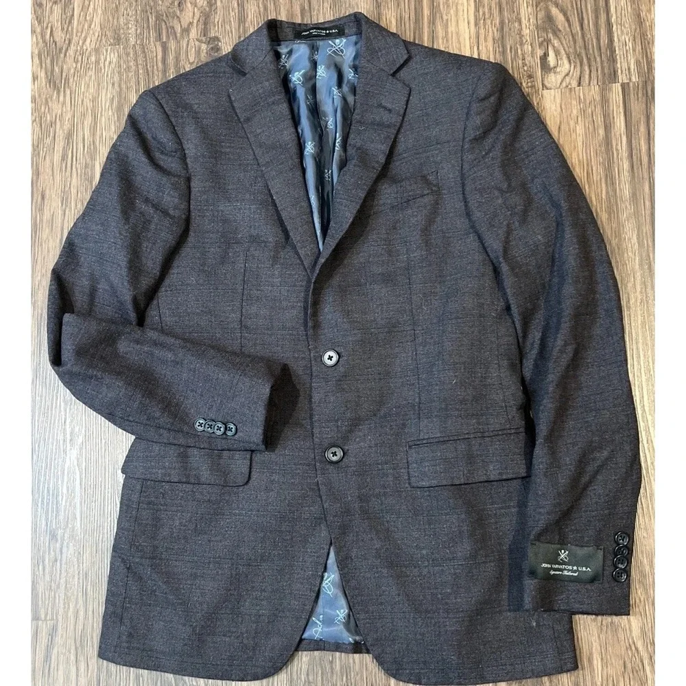 John Varvatos Sport Coat Blazer Jacket Signature Skull Size 36R  Plaid